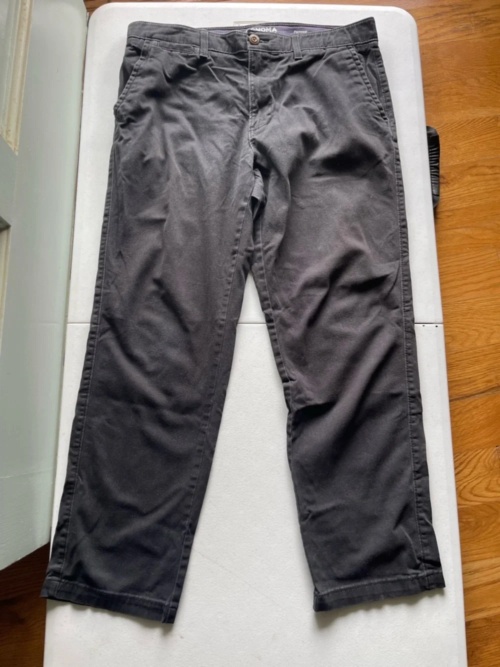 Sonoma Men's Casual Flexwear Pants in Charcoal Black 34/30 - Picture 2 of 13
